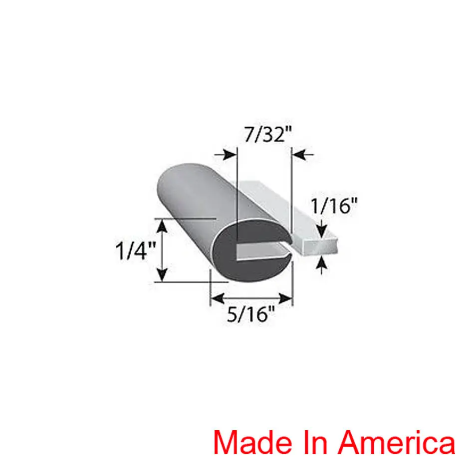 Black 1/16" Rubber Edge Automotive Marine Neoprene U Channel - Sold By The Foot 1