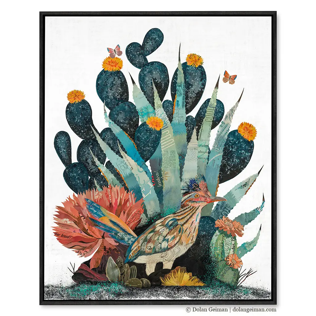 Baja Backcountry (Roadrunner) Canvas Art Print With Float Frame 1