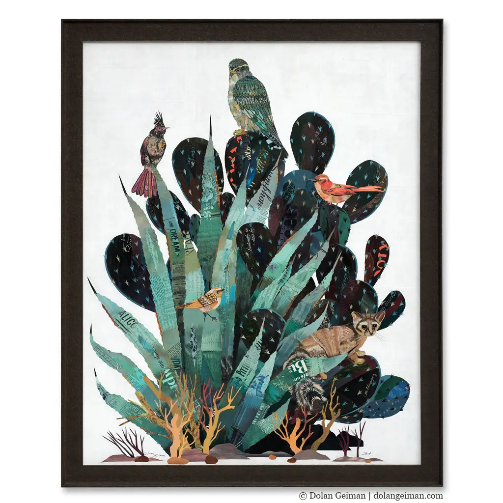 Baja Backcountry (Ring-Tailed Cat) Original Paper Collage 1