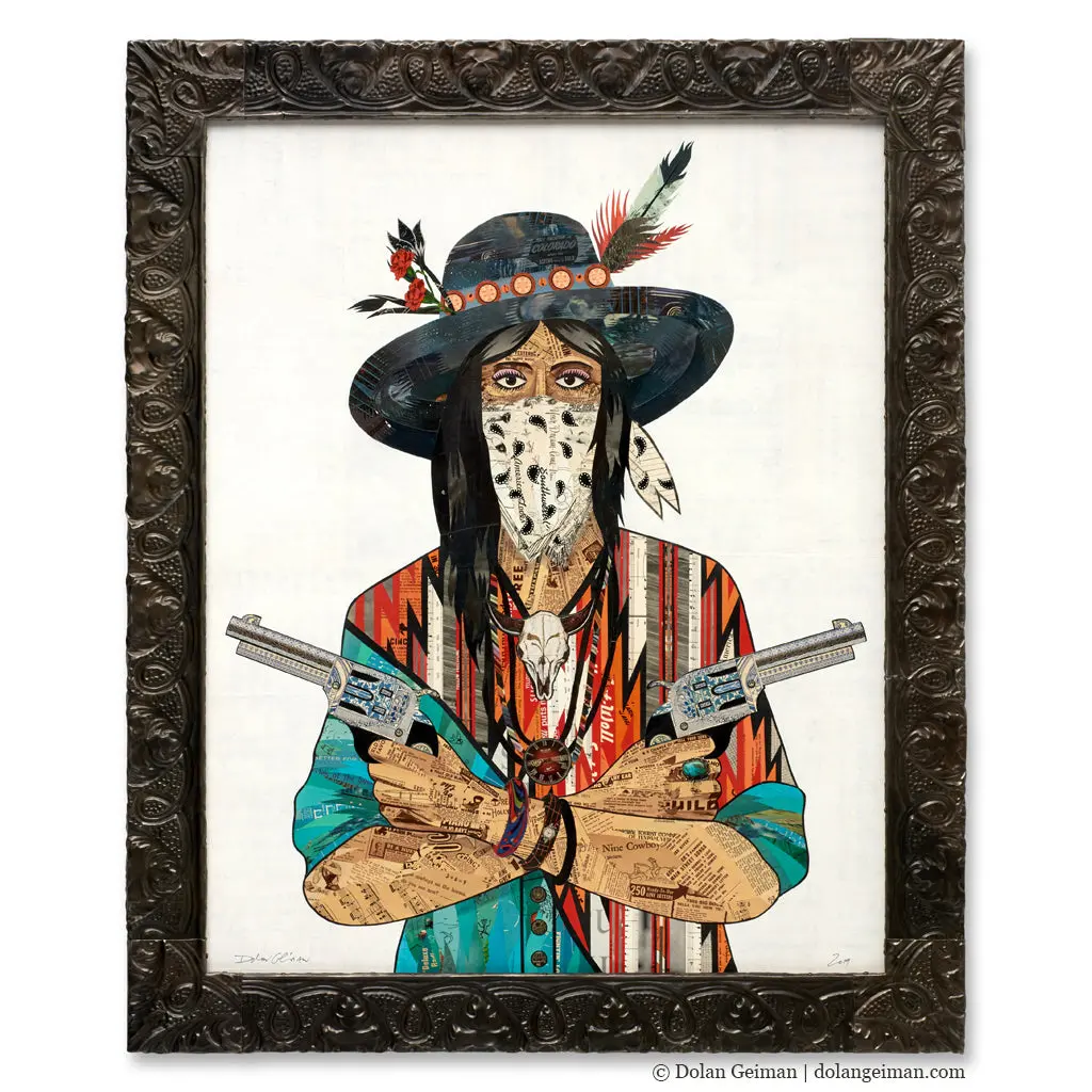 Cowgirl (Bandana), Ii Original Paper Collage 1