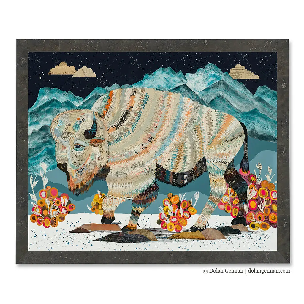 Big Spirit (Midnight) Original Paper Collage 1