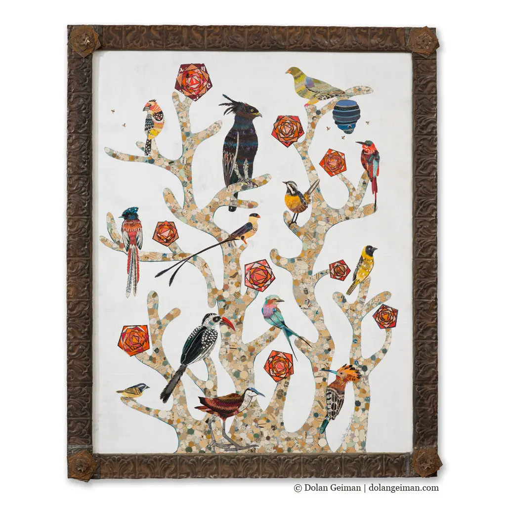 Birds Of Africa Original Paper Collage 1