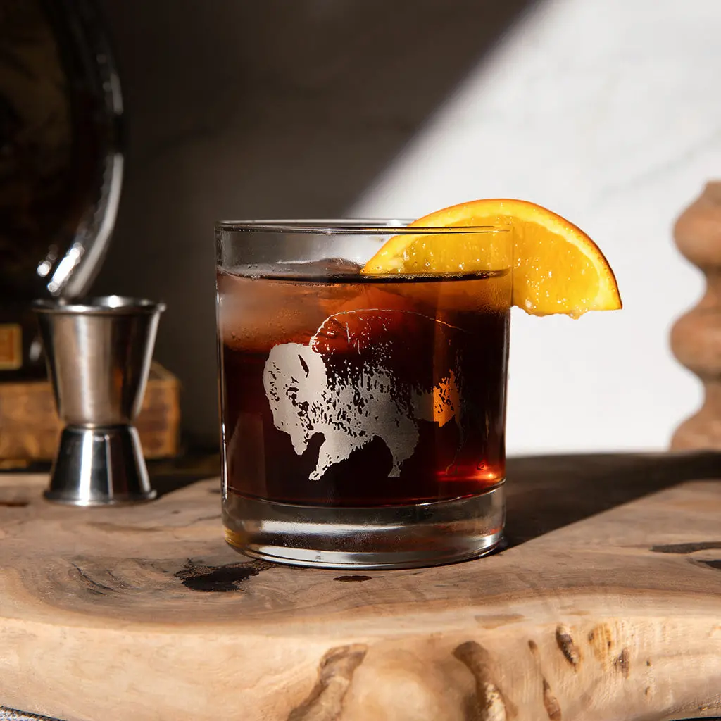 Wild Bison Rocks Glass 1