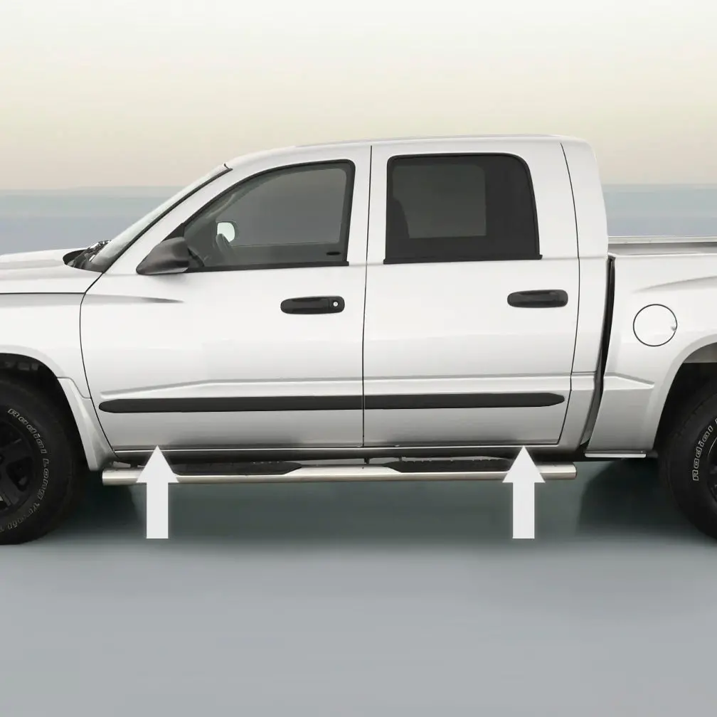 2" Black Body Side Molding Die Cut Ends For 1997-2011 Dodge Dakota 1