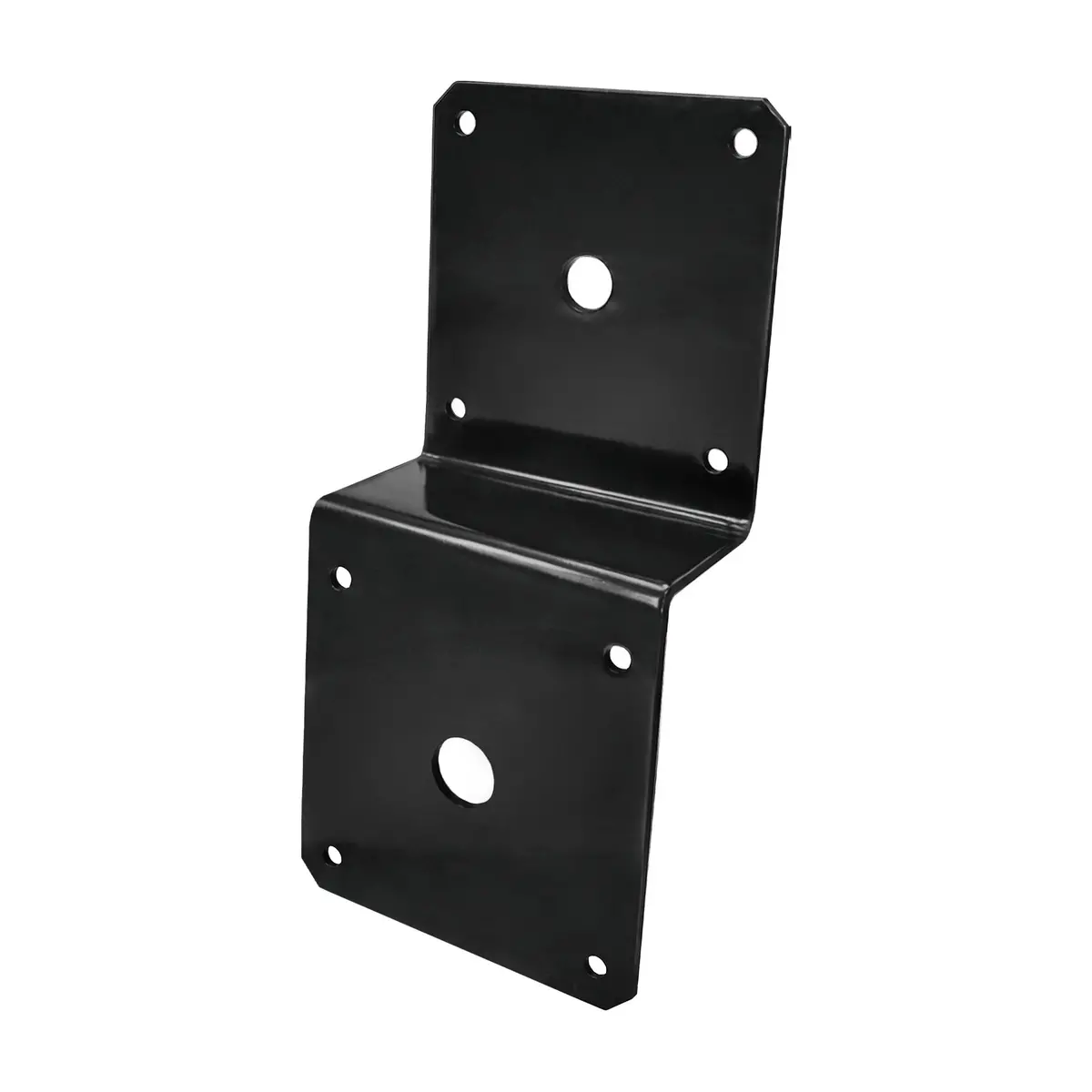 Galvanized Deck Joist Tie Plate, Z Bracket For 2X4 Cross Joist And 4X4 Post - Corner Brace Support, 14 Gauge - Black Powder Coated 1