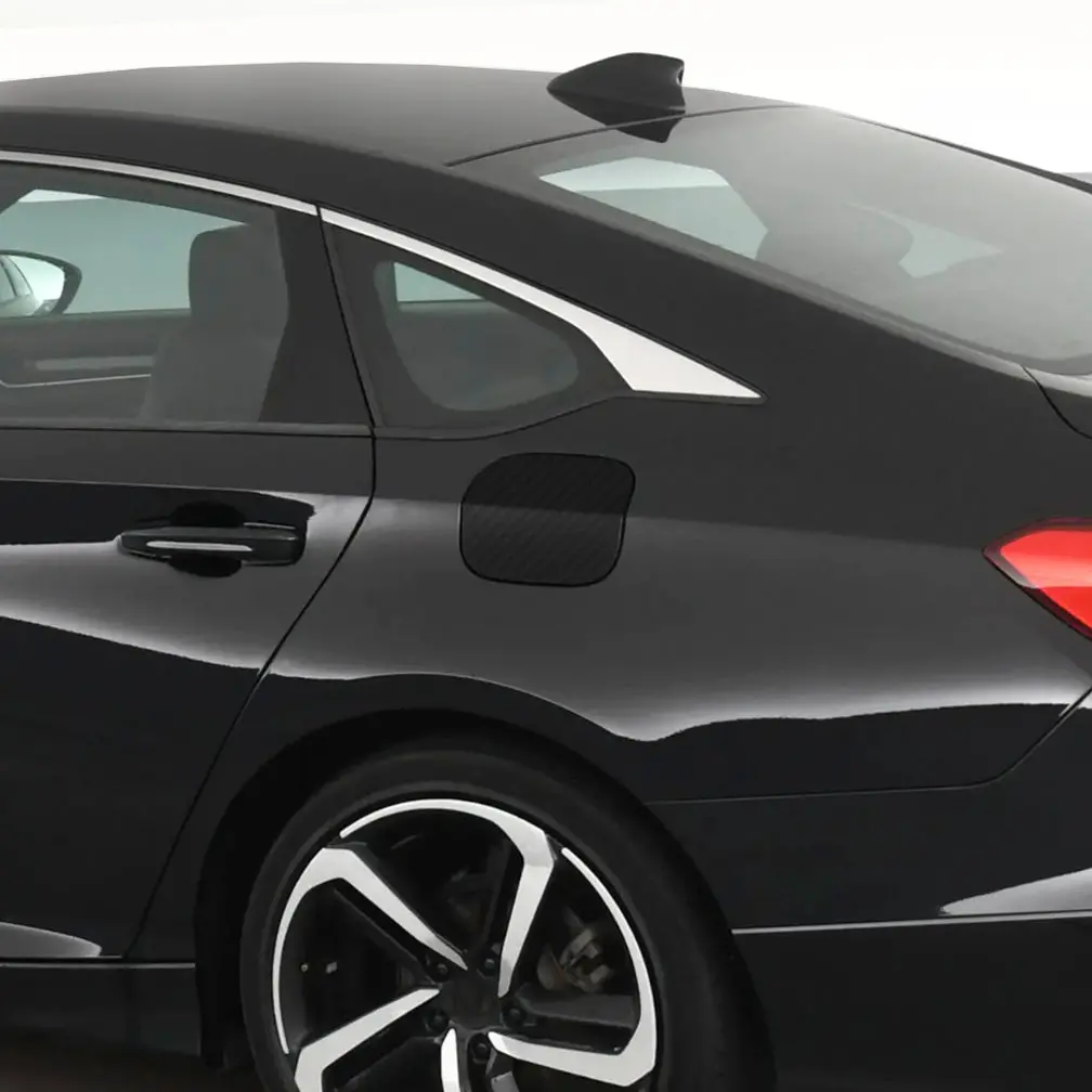 Black Carbon Fiber Vinyl Gas Door Wrap 1