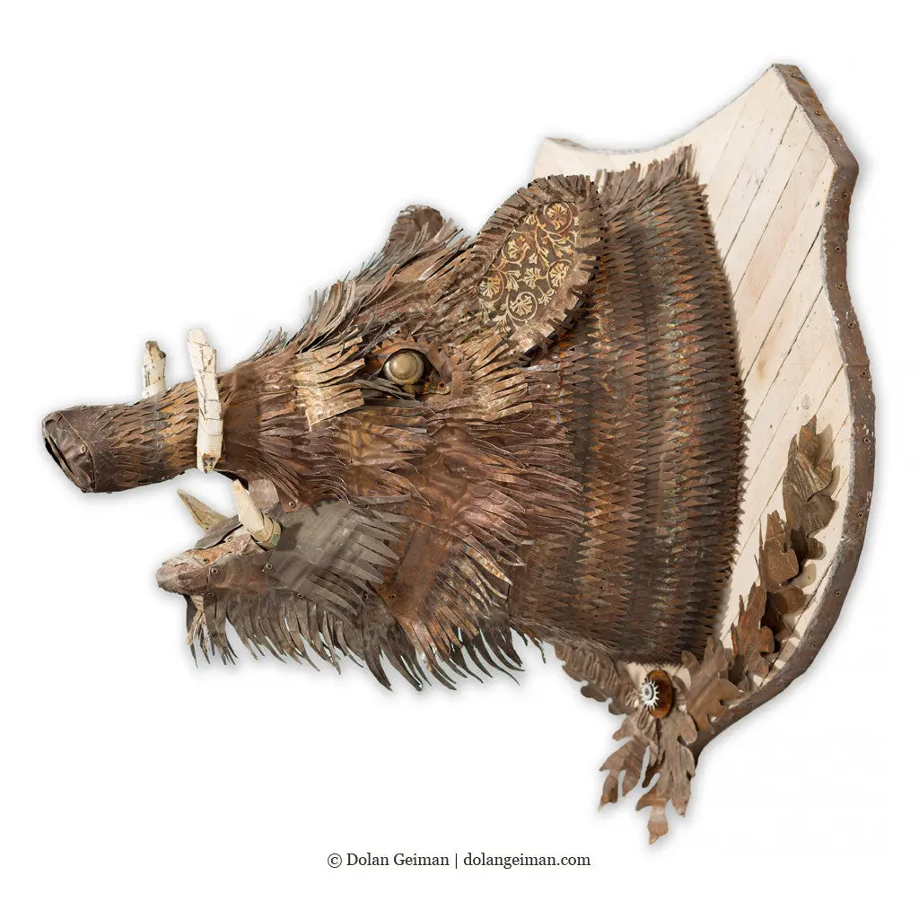 Black Forest (Boar) Original Faux Taxidermy Sculpture 1