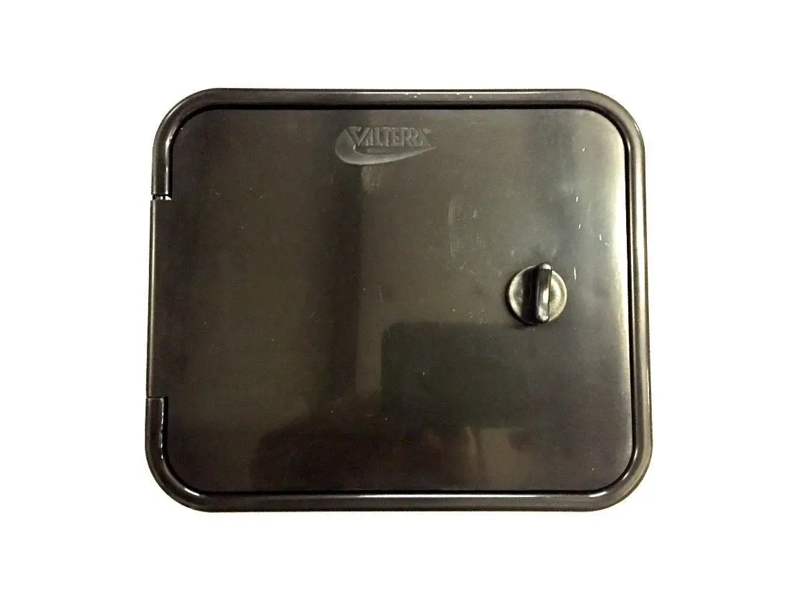 Black Valterra Rv Sewer Hose Compartment Door Assembly Thumb Lock 1