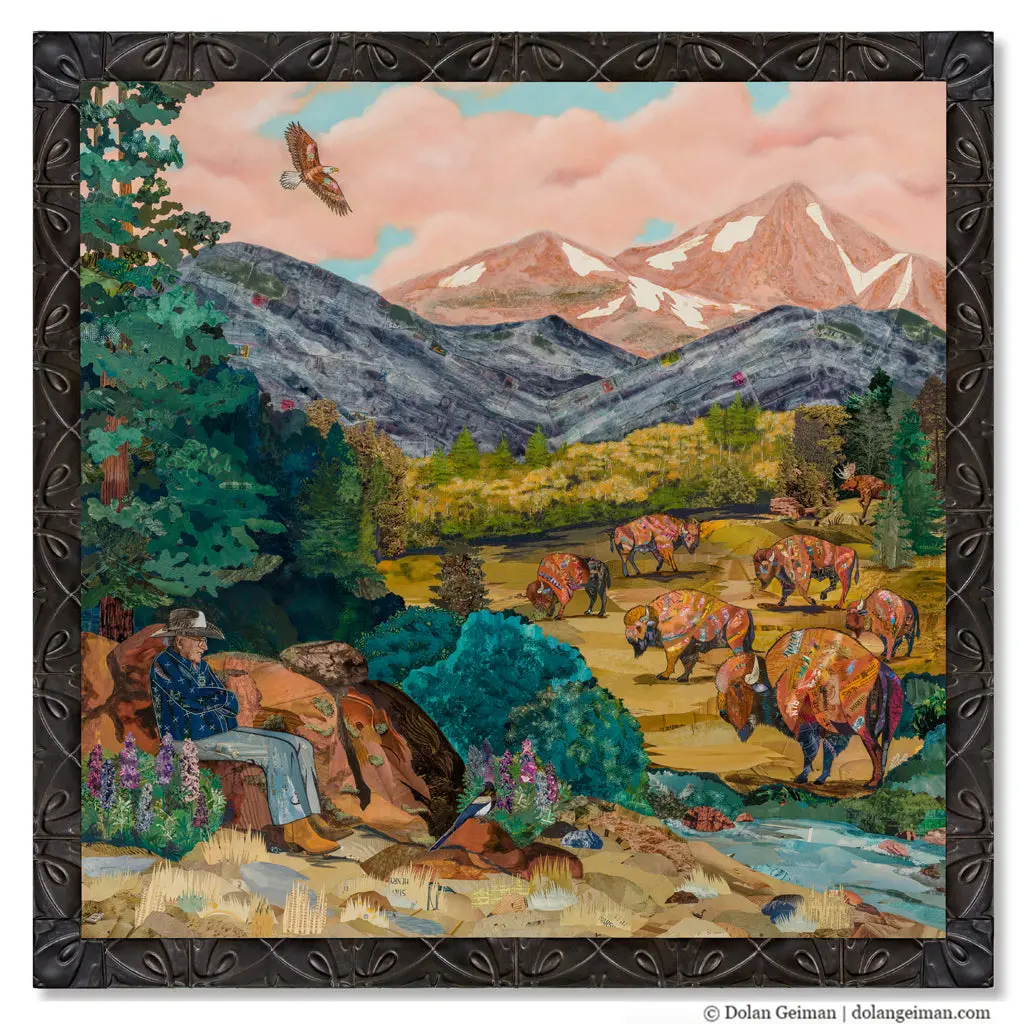 Custom Colorado Wildlife Original Paper Collage 1