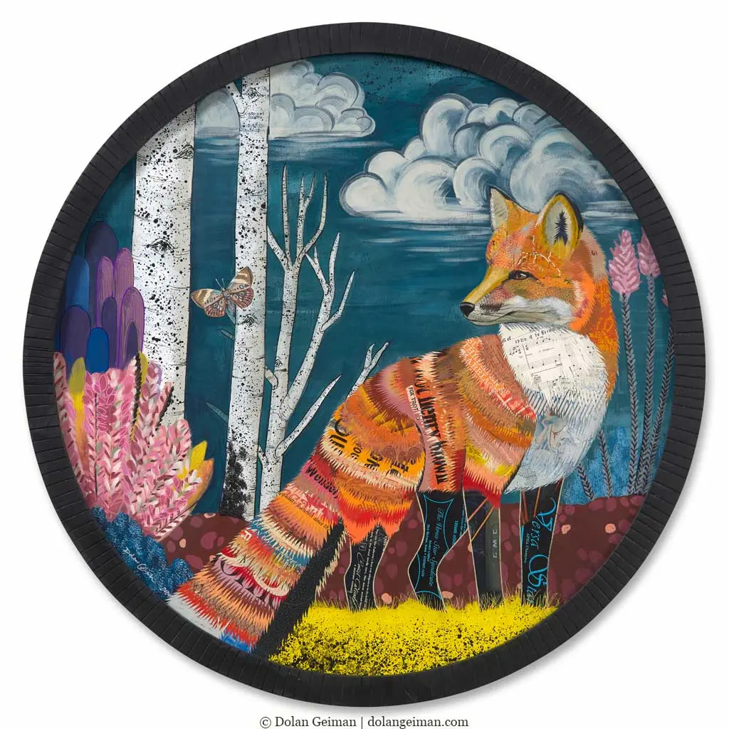 Brush Creek Fox Original Paper Collage 1