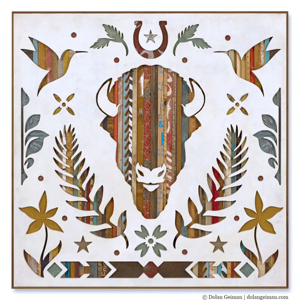 Buffalo Prose Original Mixed Media Wall Art 1