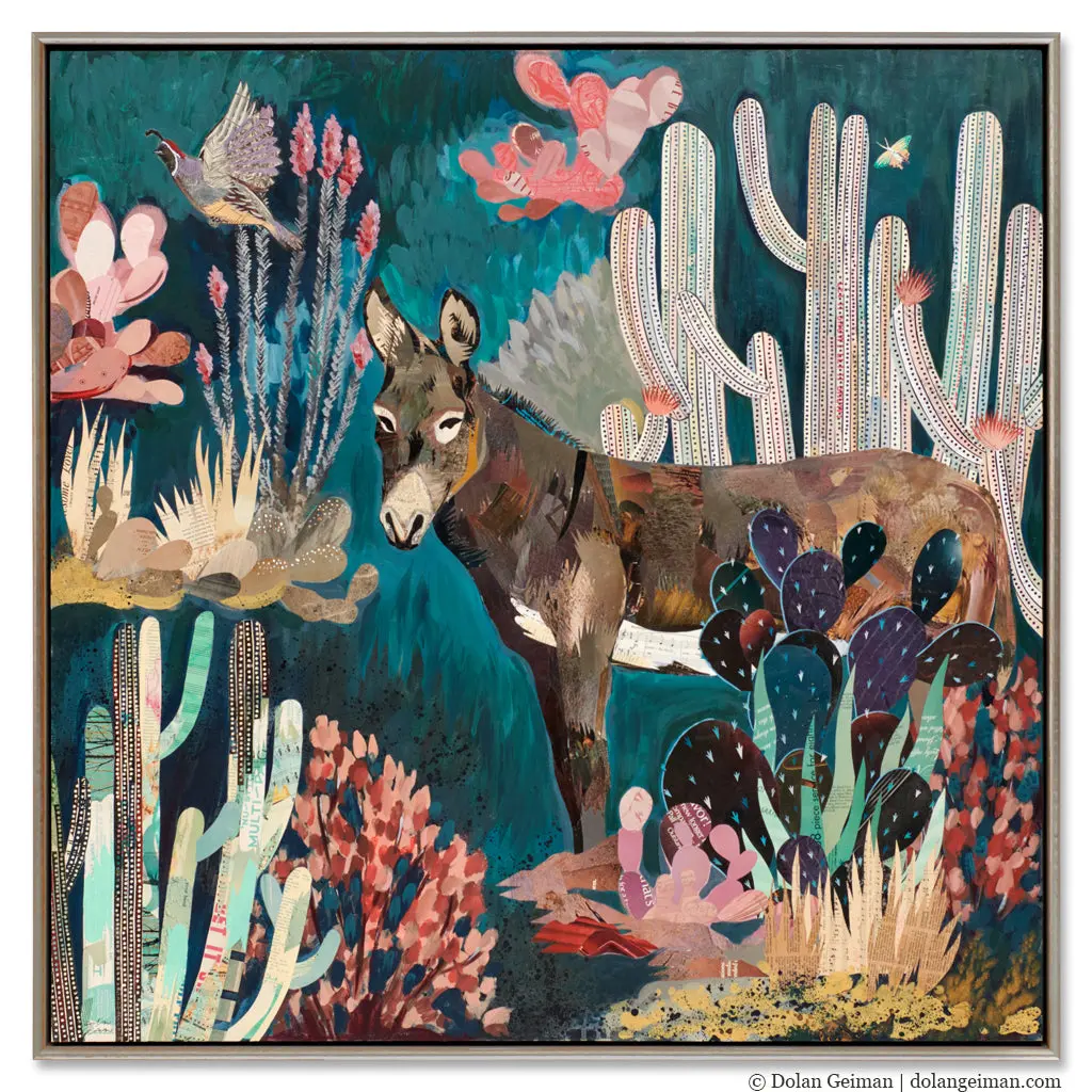Burro Country Original Paper Collage 1