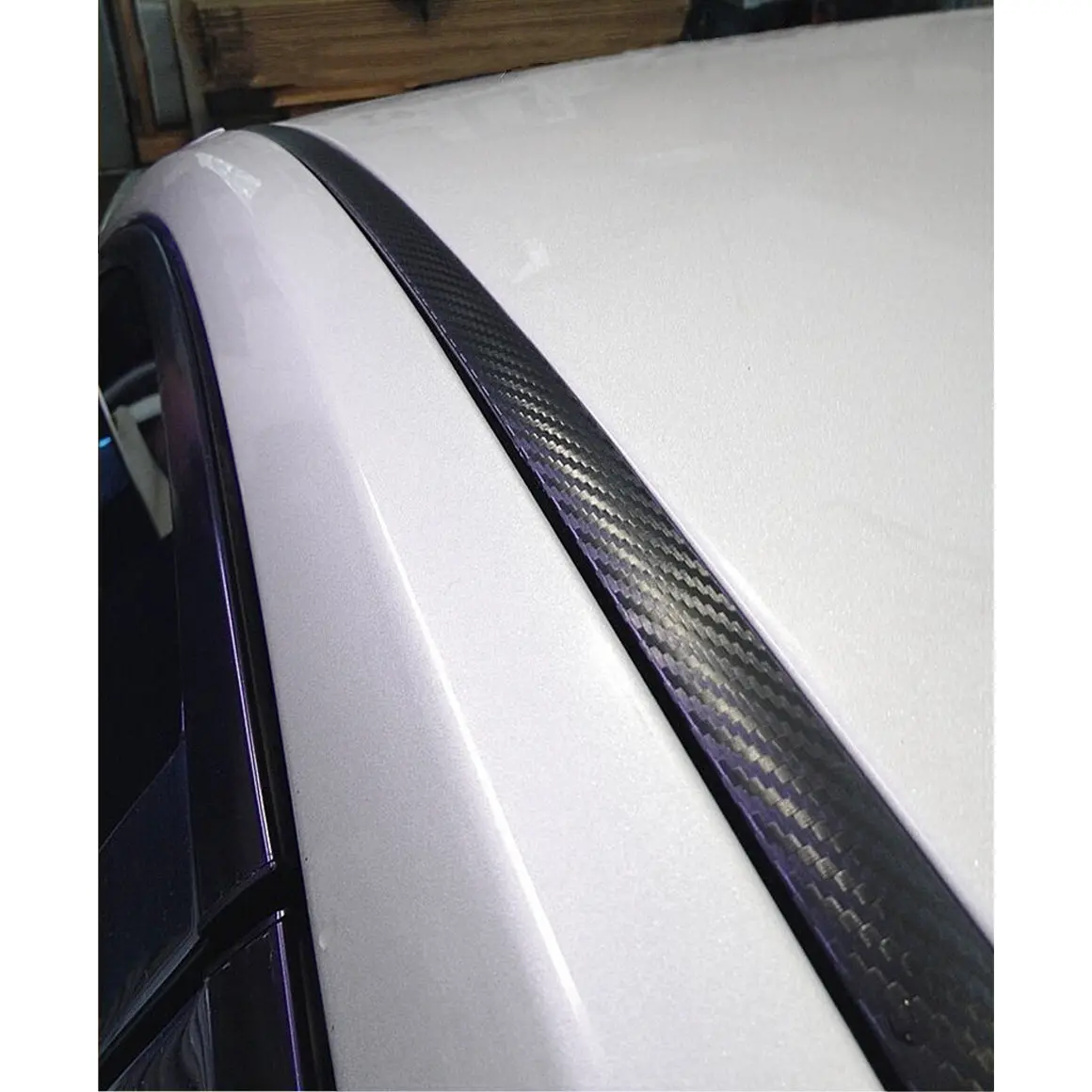 2017-2020 Hyundai Elantra Black Carbon Fiber Roof Top Trim Molding Kit 1