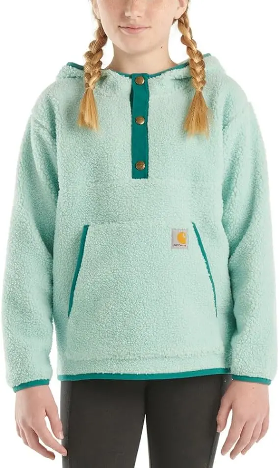 Carhartt Kids Girls Long-Sleeve Fleece Quarter-Snap Sweatshirt 1