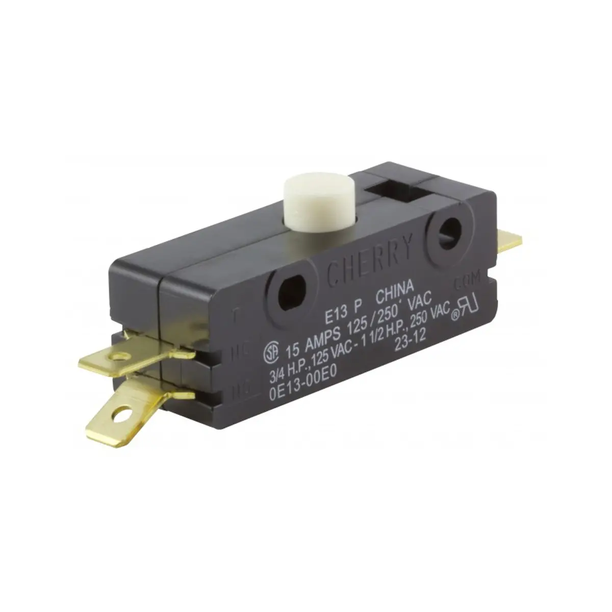 Cherry 0E1300e0 Micro Switch, Pin Plunger, Spdt 15A 250V - 0E13-00E0 (1 Piece) 1