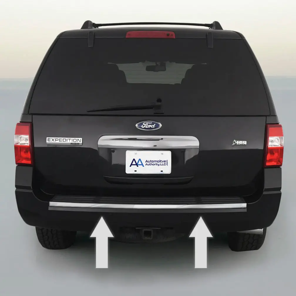 2007-2016 Ford Expedition Chrome Rear Bumper Trim Tailgate Molding Package 1
