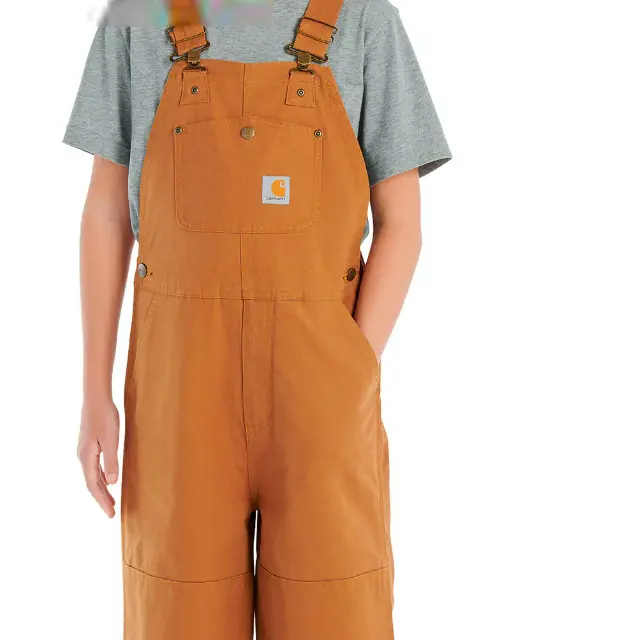 Carhartt Kids' Loose Fit Canvas Quilt-Lined Overall Bibs 1