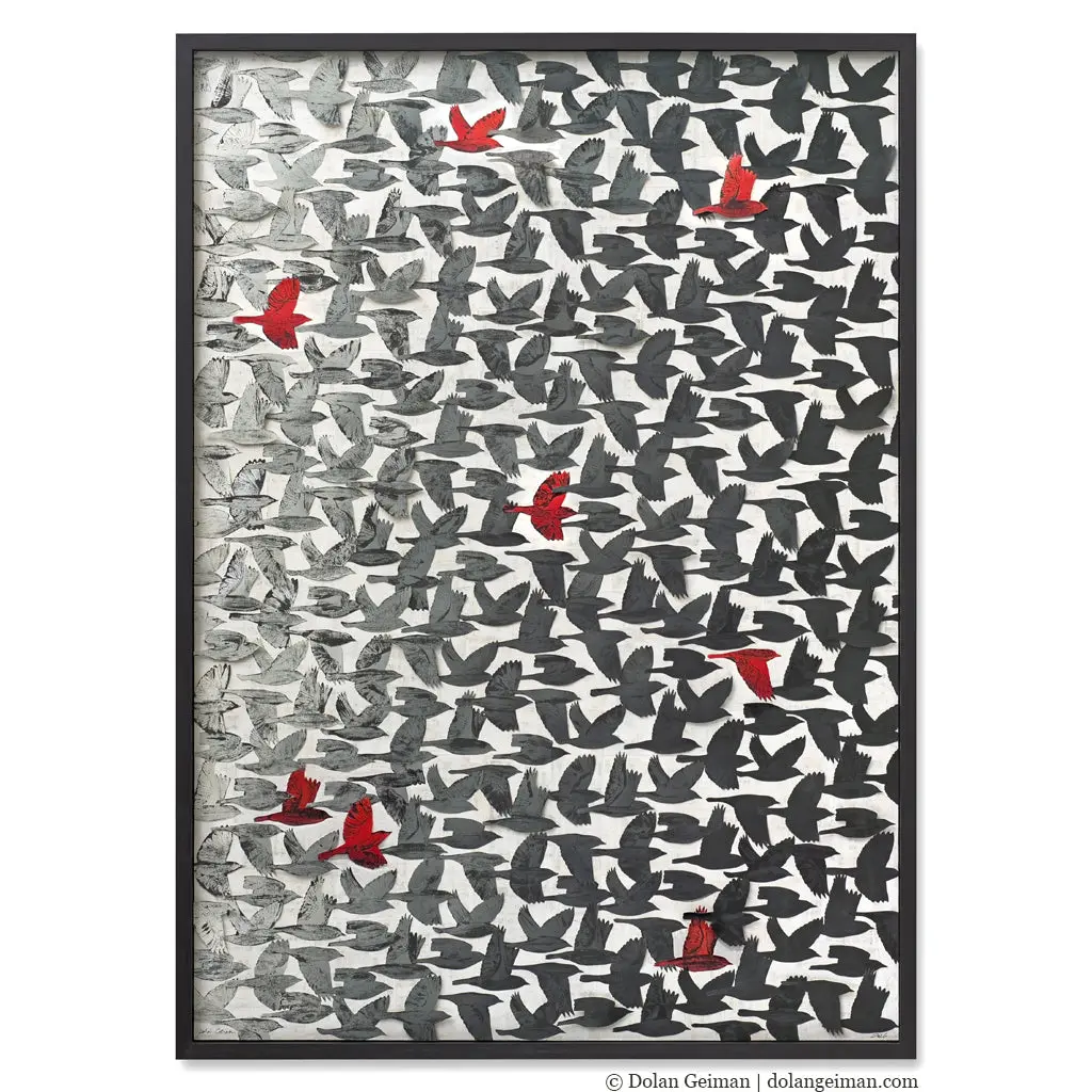 Custom To Be Discovered (Black & Red) Original Mixed Media Wall Art 1
