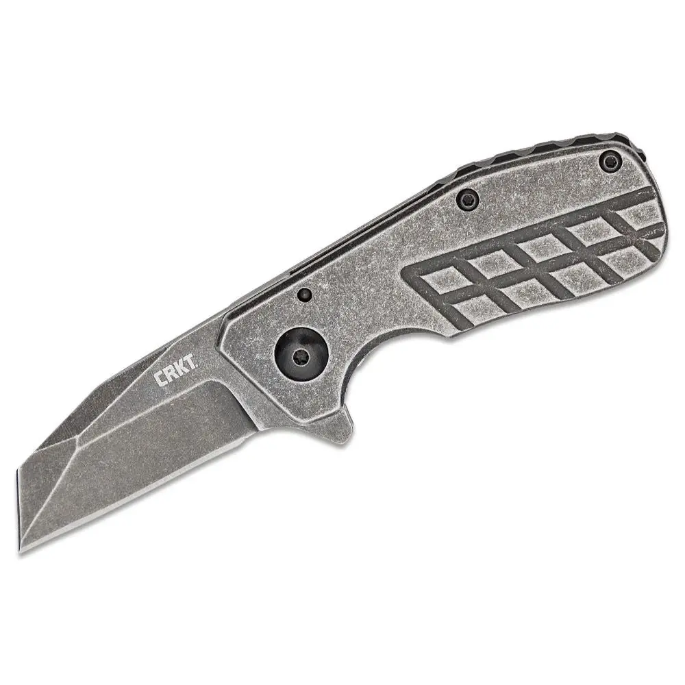 Crkt - Jon Graham Razelcliffe Flipper Knife 2.09" Black Stonewashed Wharncliffe Chisel Blade And Stainless Steel Handles 1