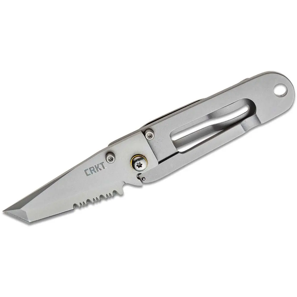 Crkt - Ed Halligan K.I.S.S. Folding Knife 2.25" Satin Combo Tanto Blade W/ Money Clip 1