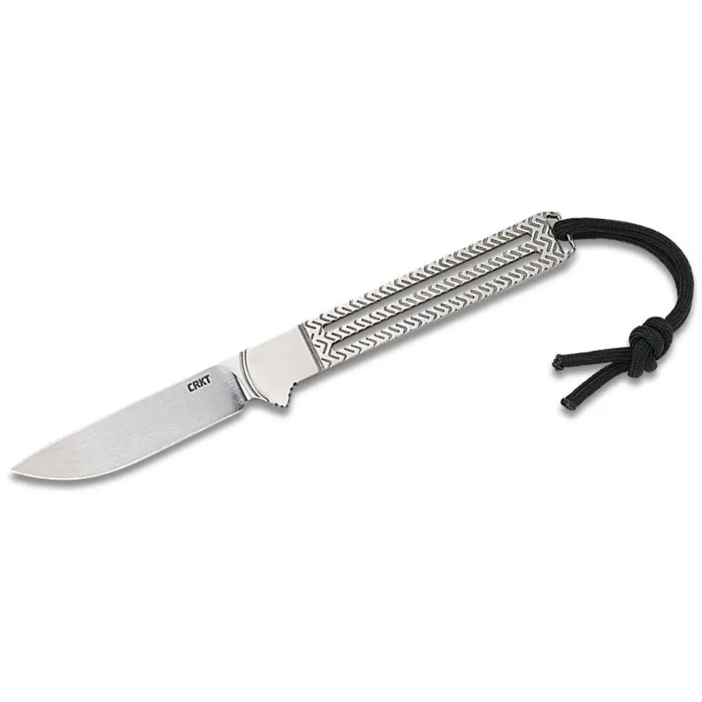 Crkt - Jeff Park Feisty Fixed Neck Knife 2.38" Satin Plain Blade, Skeletonized Steel Handle, Thermoplastic Sheath 1