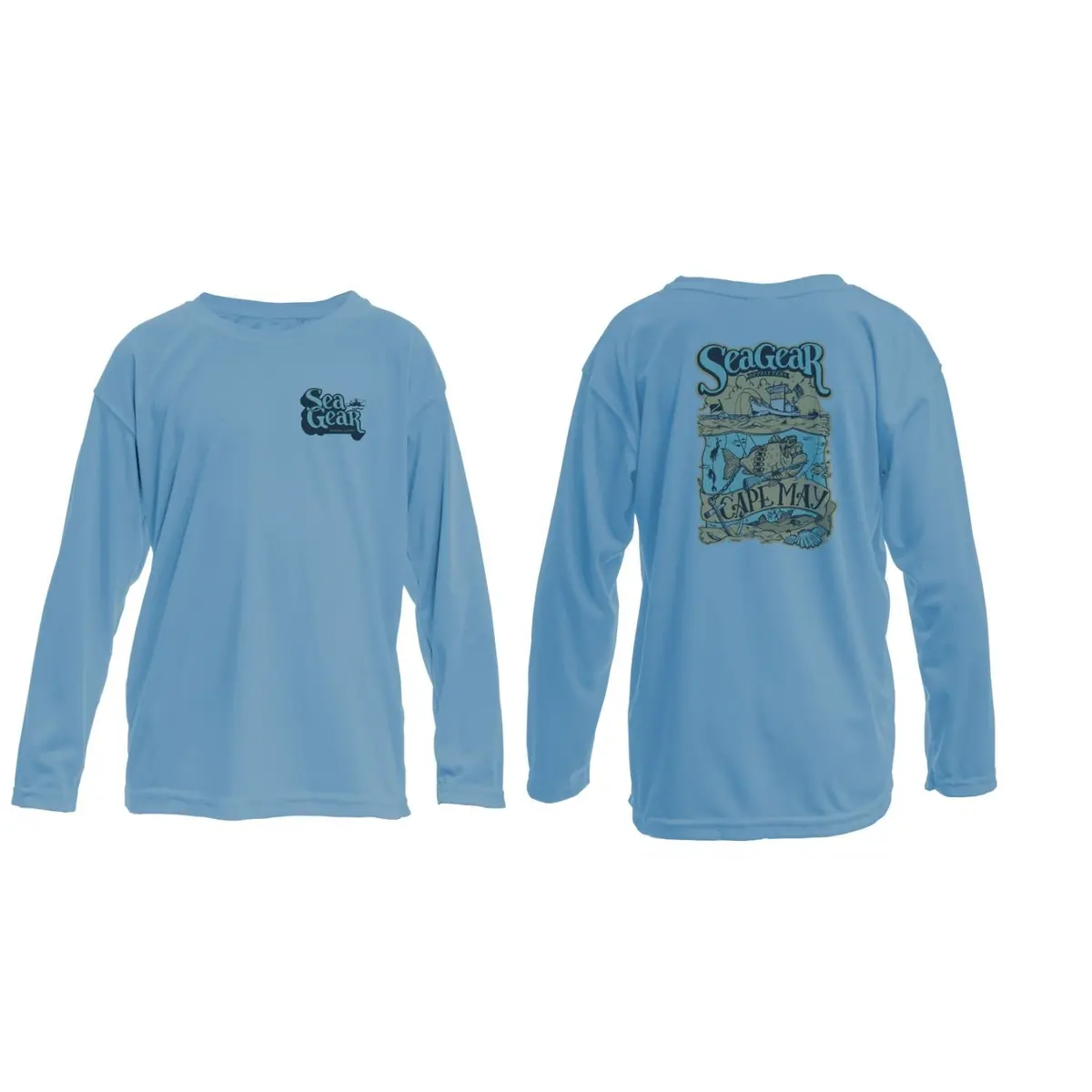 Sea Gear - Grumpy Fish Kids Sunshirt Long Sleeve Upf 50+ 2