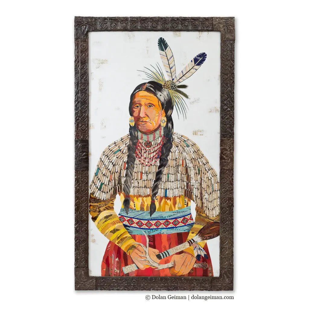 Custom American Heritage Chieftess Original Paper Collage 1