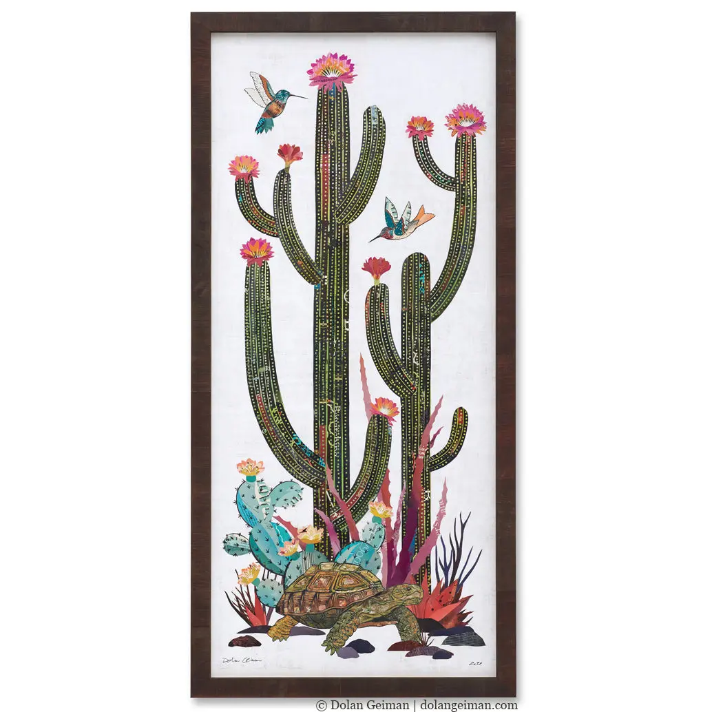 Cactus Country (Tortoise) Original Paper Collage 1