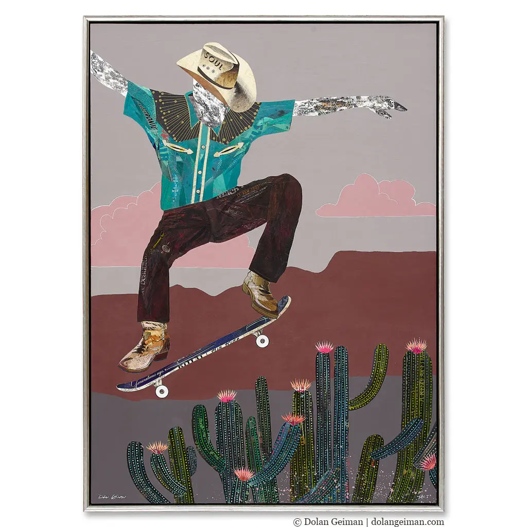 Cactus Rodeo Original Paper Collage 1