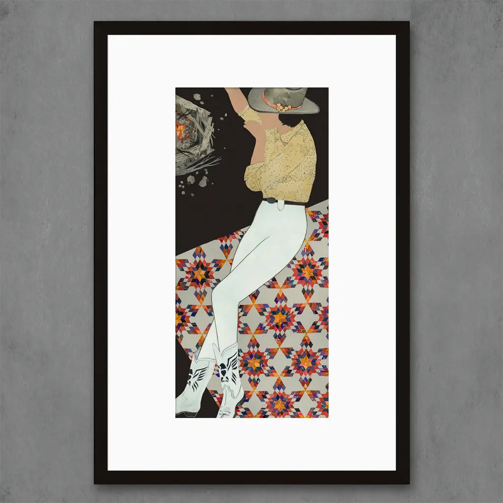 Campfire Cowgirl Limited Edition Paper Print 1