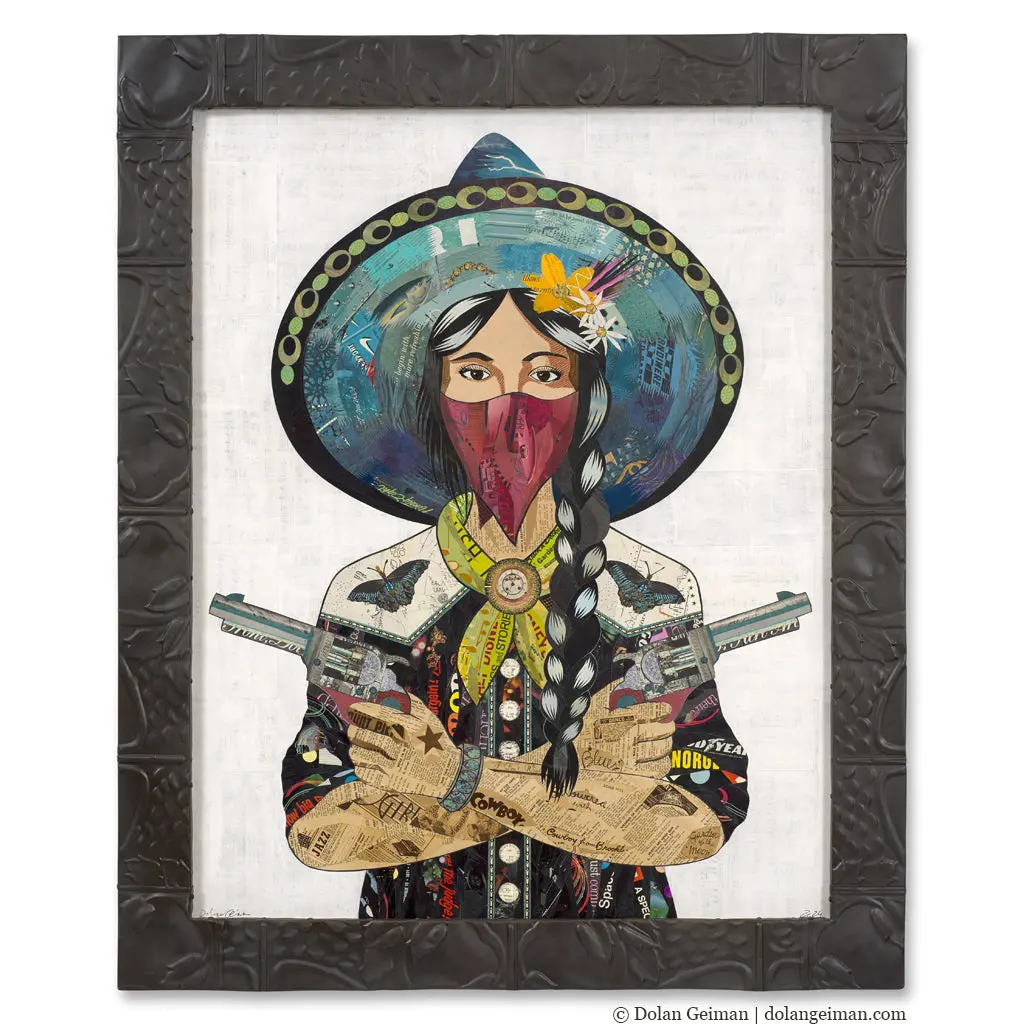 Canyon Creek Angel (Bandana) Original Paper Collage 1