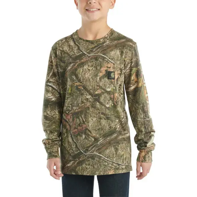 Carhartt® Kids Long Sleeve Camo Pocket T Shirt 1