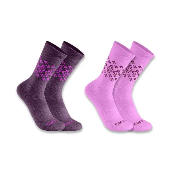 Carhartt® Womens Midweight Synthetic Wool Blend Fairisle Crew Sock Sc9642w 1