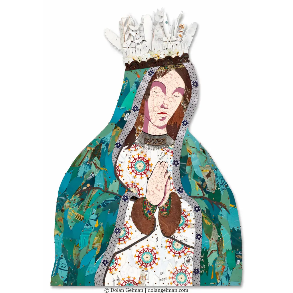 Celestial Queen (Teal) Original Metal Wall Sculpture 1