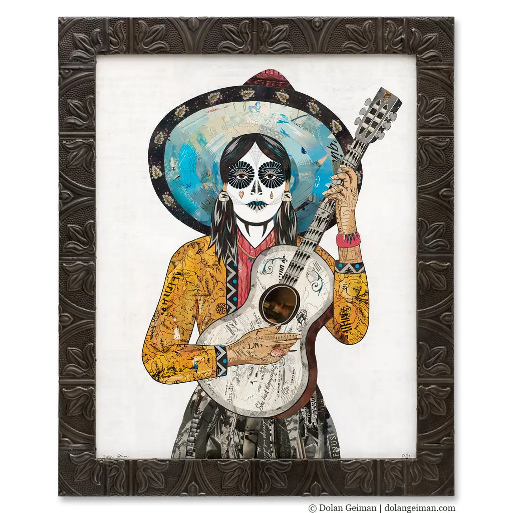 Cimarron Strings (Yellow) Original Paper Collage 1