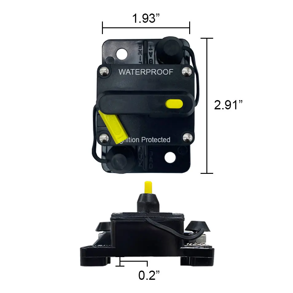 30A-300A Circuit Breaker Dc 12V-48V With Manual Reset, Waterproof, Fuse Inverter For Auto, Car, Trailer, Truck, Rv, Marine, Boat, Audio, Current Overload Protection 2