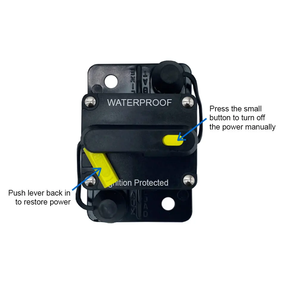 30A-300A Circuit Breaker Dc 12V-48V With Manual Reset, Waterproof, Fuse Inverter For Auto, Car, Trailer, Truck, Rv, Marine, Boat, Audio, Current Overload Protection 4