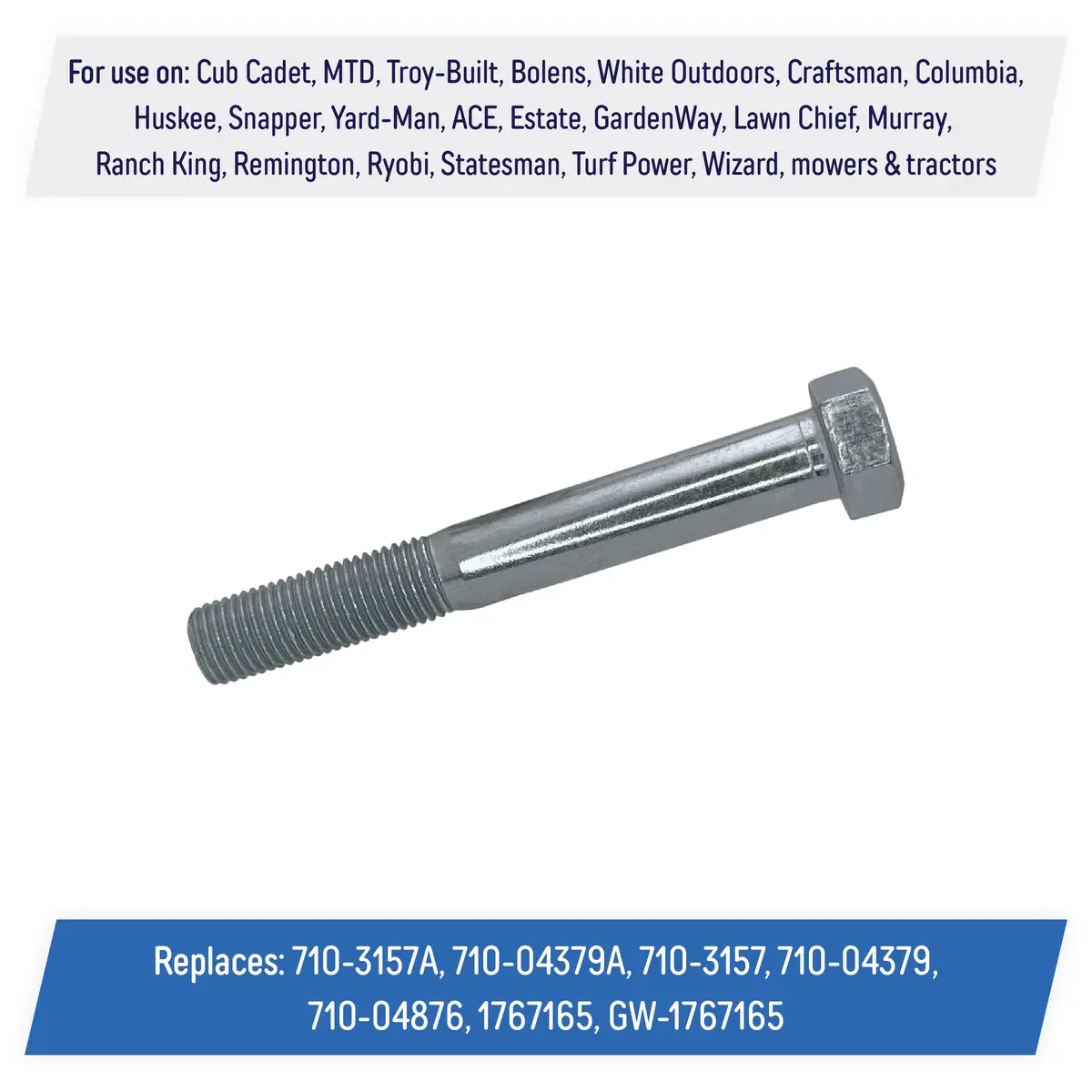 Clutch Bolt For Cub Cadet, Mtd, Bolens, White, Craftsman - 710-3157A, 710-04379A, 1767165 2