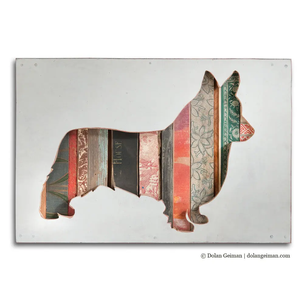 Corgi Silhouette Original Mixed Media Wall Art 1