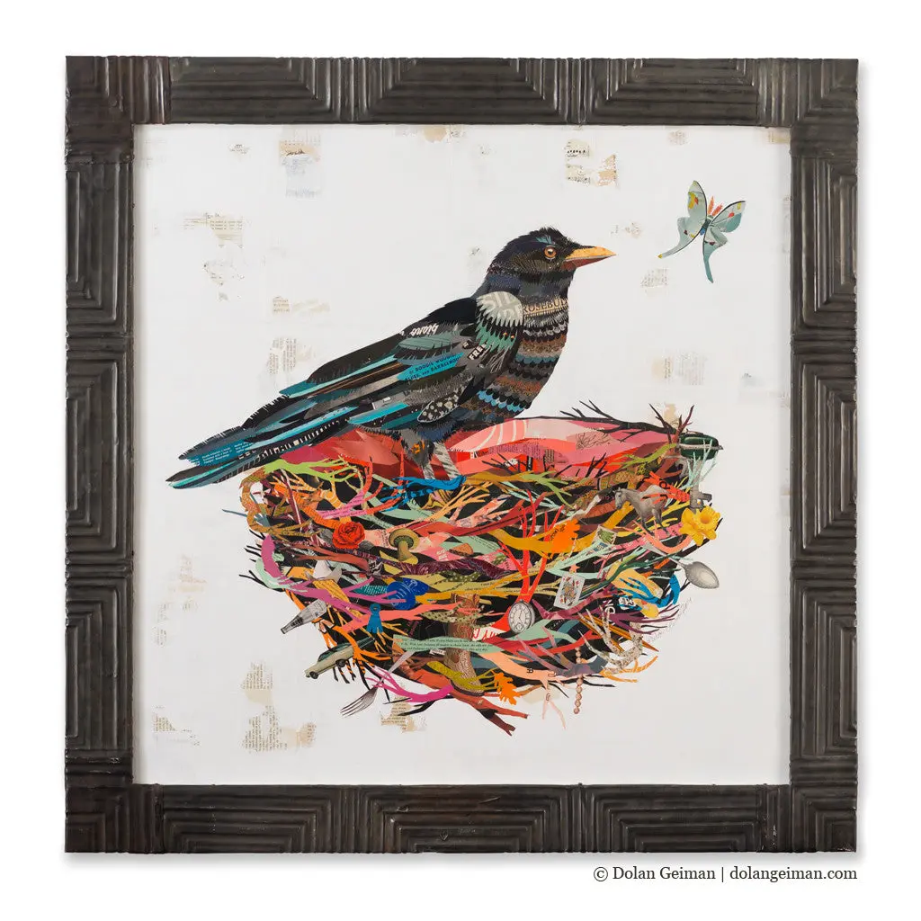 Crow Moon Original Paper Collage 1