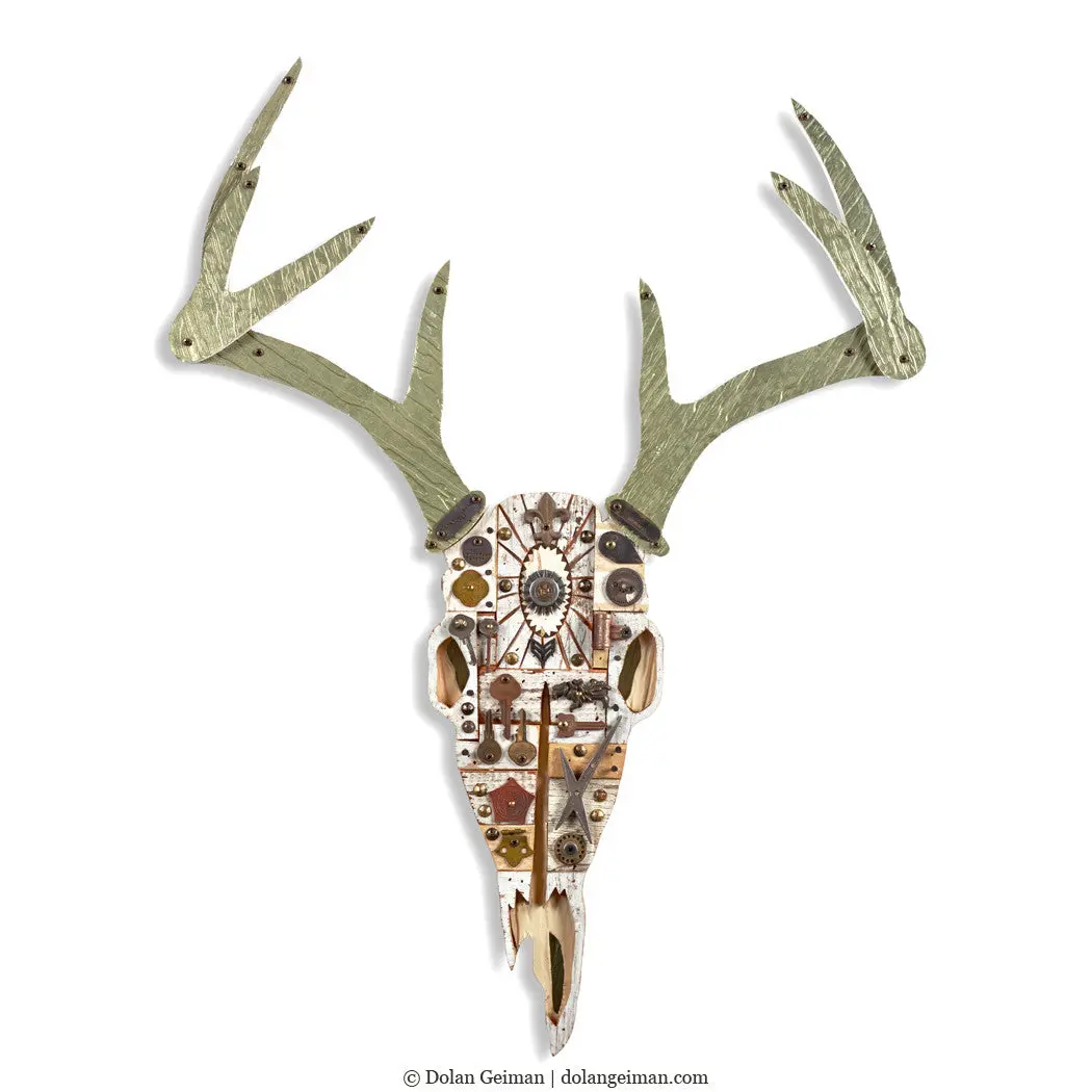 Deer Skull Original Mixed Media Wall Art 1