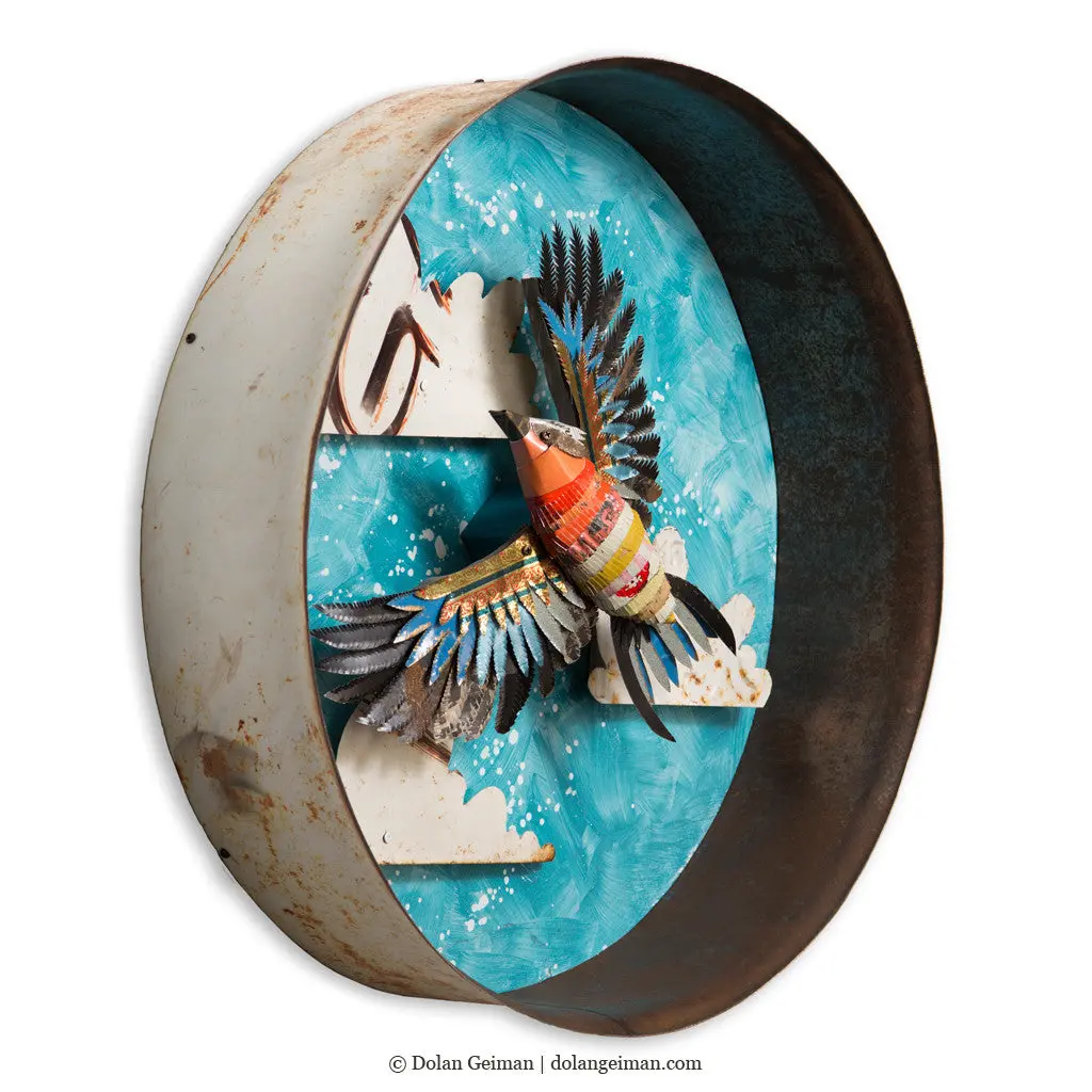 Lilac Breasted Roller African Bird Diorama Original Mixed Media Wall Sculpture 1