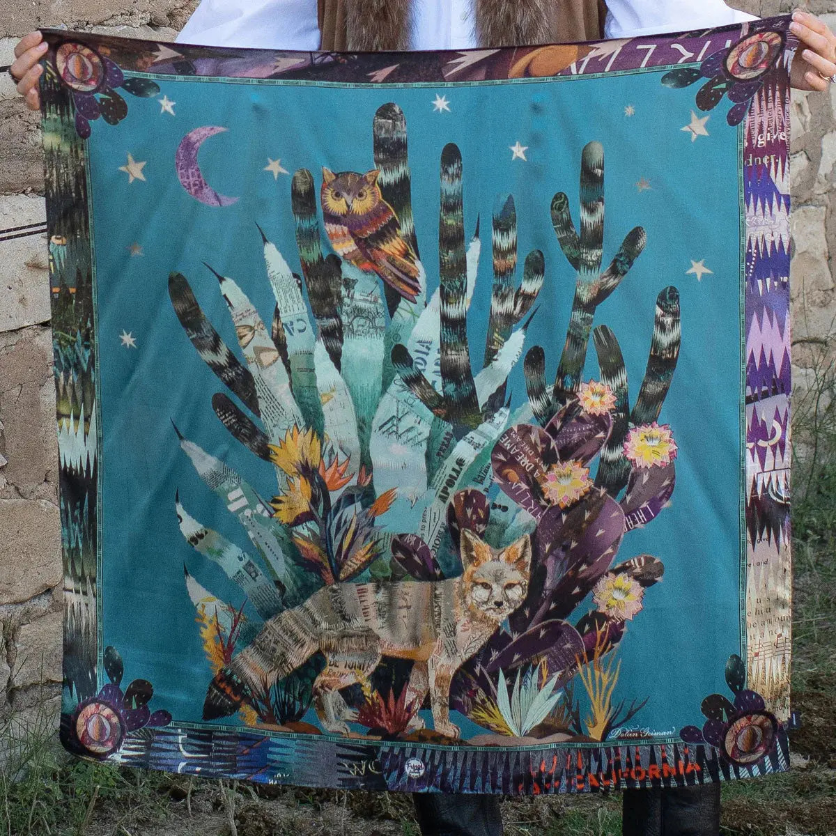 Land Of The Kit Fox Silk Scarf 1