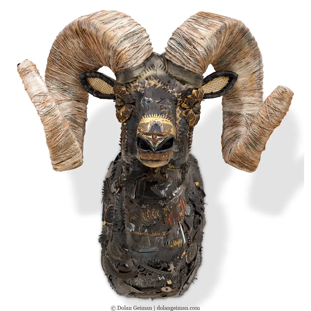 Custom Rocky Mountain Big Horn Sheep Original Faux Taxidermy Sculpture 1