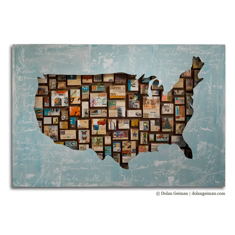 Drifter's Atlas Original Mixed Media Wall Art 1