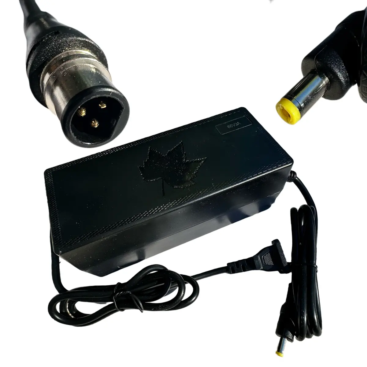 60V 3A E-Bike Battery Charger (Dc) (67.2V Output) With Reention Mini 3-Pin To Dc Adapter – 110V Input 1
