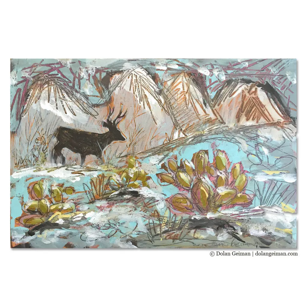Landscape Studies (Edge Of Winter) Original Mixed Media Painting 1