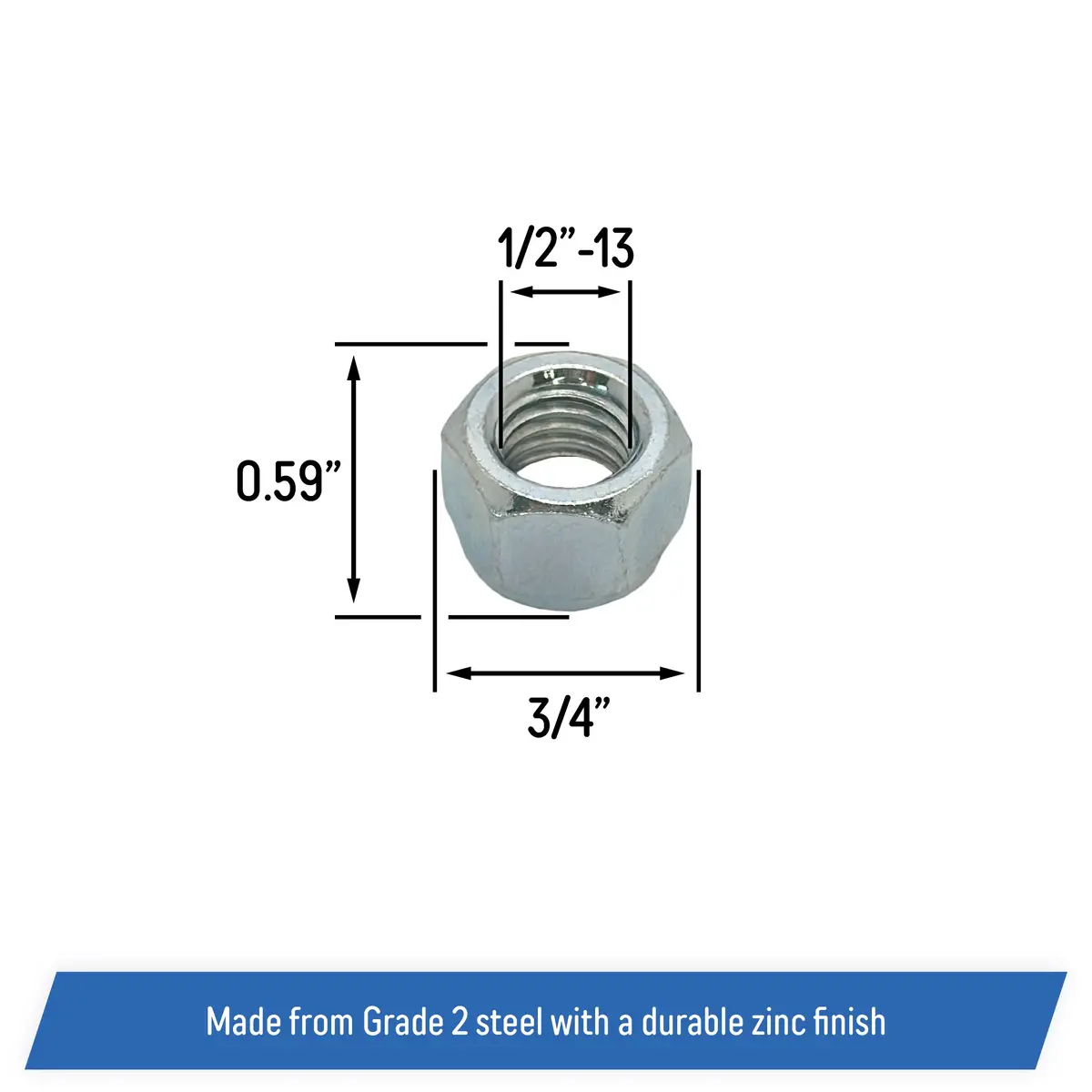 Elastic Type Hex Lock Nut 1/2"-13 Replacement For Scag 04021-07 2