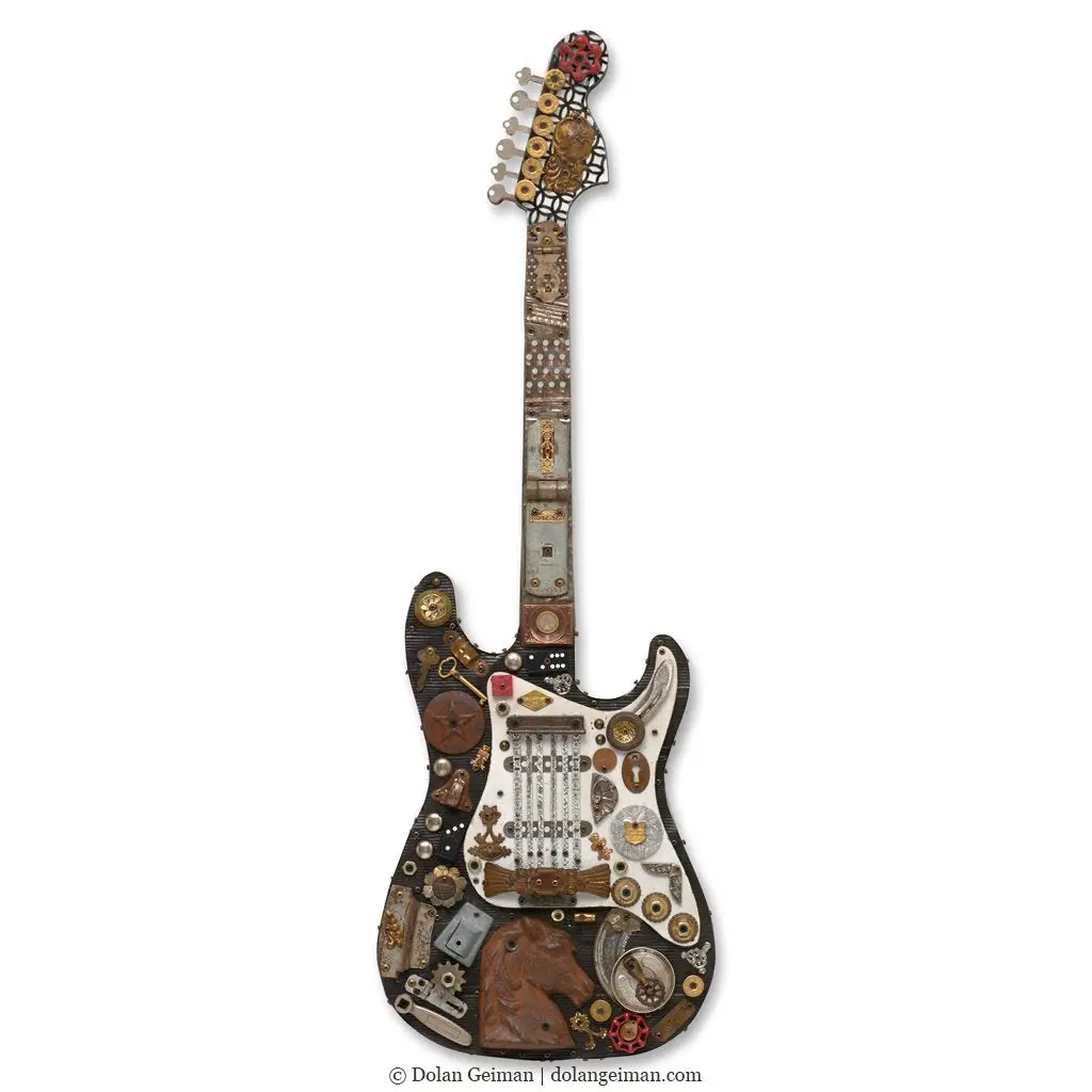 Songwriter Souvenir (Electric) Original Mixed Media Wall Art 1