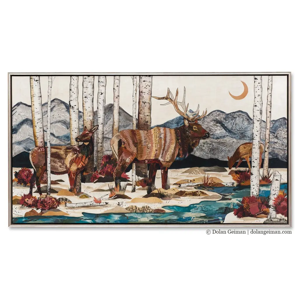 Elk At Hunter Creek  Canvas Print With Float Frame 1